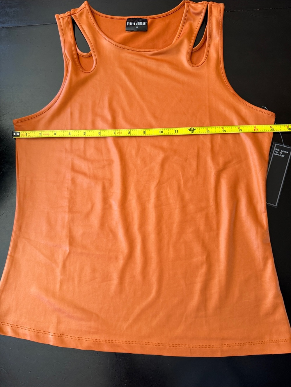 Women's Rust Cutout Shoulder Tank - Picture 8 of 8